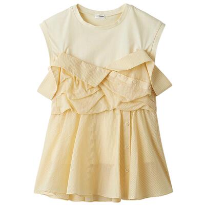 LILYBROWN露肩短袖假两件上衣