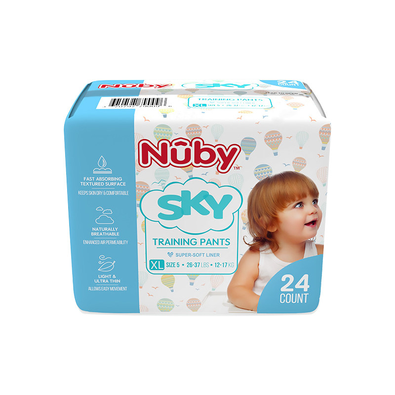 Nuby努比SKY天空系列拉拉裤宝宝学步裤超薄透气裤型纸尿裤XL/XXL