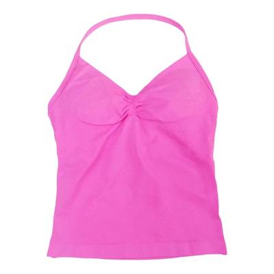 紧身挂脖带胸垫瑜伽美背背心上衣