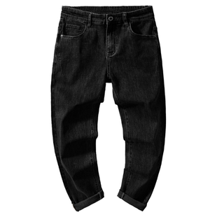 班尼路SK秋冬季灰色锥形牛仔裤男款宽松直筒加厚加绒弹力休闲裤YS