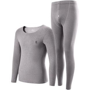 梦特娇羊绒蚕丝德绒无痕保暖内衣男士加绒加厚秋衣裤秋裤套装冬季