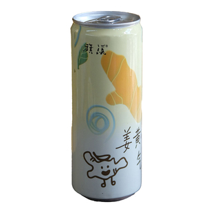 好喝的姜黄柠檬气泡水饮料罐装果味饮品姜黄饮310ml*12瓶一箱旗溪