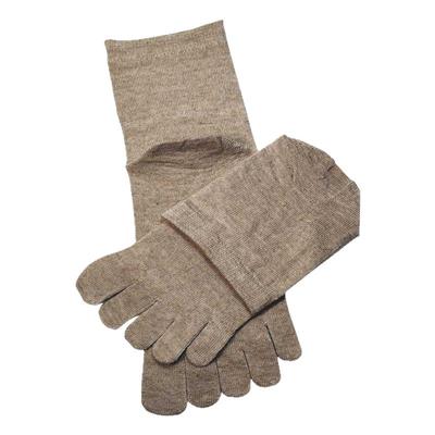 洪有亚麻抑菌男女同款亚麻五指袜