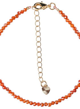 真品切面天然橙红石榴手链