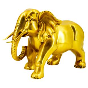 慈风阁黄铜大象摆件招财象守财象背后靠山客厅玄关装饰一对铜象