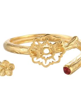 致闺蜜女s925银材质中国风戒指托