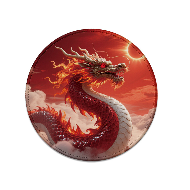 ZO中国红龙圆形软质办公鼠标垫