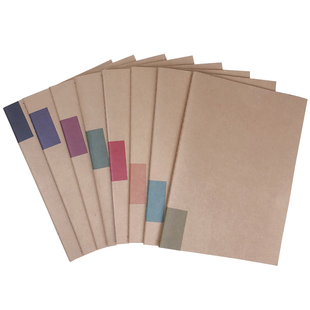 b5彩色牛皮纸道林易区分车线本a5日记事可以平摊铺开空白纸a4专用薄胶订方网格考研考试专用作业笔记本本子