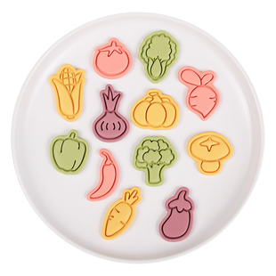 蔬菜饼干模具卡通胡萝卜洋葱曲奇糖霜印花模家用立体按压烘焙工具