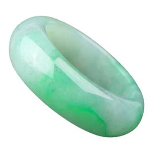 梵峙18.3翡翠冰种飘绿戒圈18圈口指环阳绿戒指男女