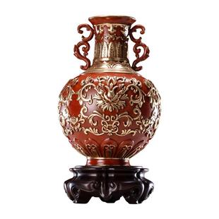 朱炳仁铜 福庆连绵瓶新款插花花瓶家居装饰摆件创意花器