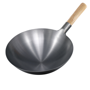 传统老式铁锅炒菜锅家用炒锅不粘锅无涂层熟铁大勺马勺燃气灶专用