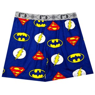 新款孖烟通卡通动漫中腰印花中年男士胖人宽松全棉棉质平角裤