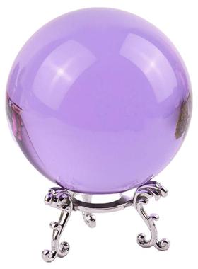 紫色水晶球摆件风水球