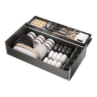 悍高希勒4.0pro拉篮橱柜拉篮抽屉式碗碟篮置物架铝合金锅具篮收纳