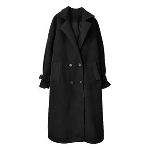 黑色毛呢外套女呢子大衣女长款2025年过膝秋冬季大衣深秋斗篷炸街