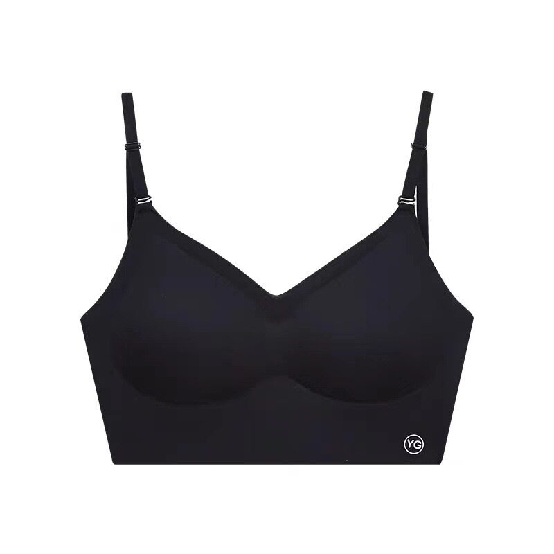性感U型美背内衣女薄款黑色无钢圈小胸聚拢文一体无痕露背文胸罩