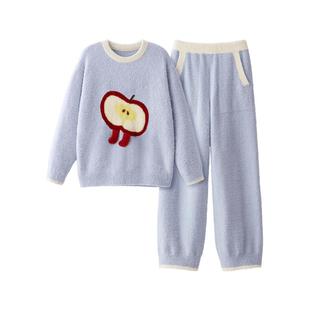 刘浩存同款蕉内绒绒520Home女款半边绒家居服冬季男加厚新款睡衣