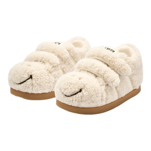 SMILEY笑脸泰迪白色可爱丑萌秋冬女保暖厚底增高棉鞋板鞋休闲