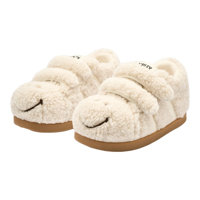 SMILEY笑脸泰迪白色可爱丑萌秋冬女保暖厚底增高棉鞋板鞋休闲