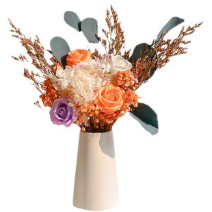 高级干花花束摆件装饰真花家居客厅摆设网红ins轻奢满天星永生花