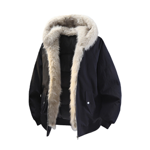 WASSUP HELLO美式座山雕羽绒服男款加厚冬季派克服情侣轻薄外套男