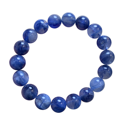 天然共生矿物蓝晶石三圈手链蓝色