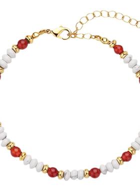 Social Talent桑蕾可乐白雪天然石串珠手链春夏新款爆款