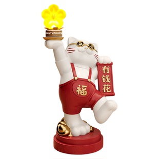 大型招财猫落地摆件开业礼物工艺品送朋友开店发财猫乔迁新居礼品