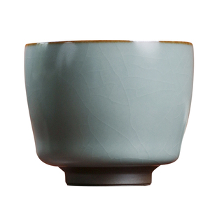 问鼎汝窑主人杯个人专用单杯景德镇高端陶瓷开片国庆送礼茶具