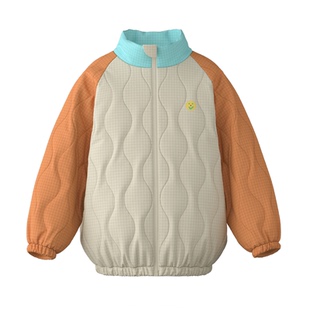 【新品】papa爬爬冬季儿童棉服男女童夹棉立领外套防风锁暖休闲