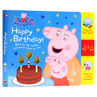 Peppa Pig佩奇生日发声书 英文原版绘本 Happy Birthday Mummy Pig Recordable 粉红猪小妹生日书 儿童启蒙纸板图画书