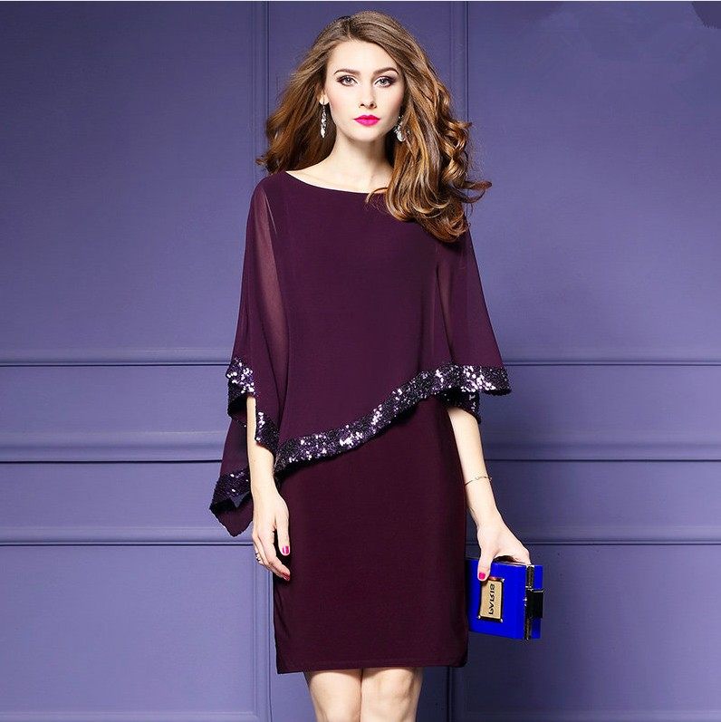 Chiffon Dress Summer new 2019 fashion temperament Package hip Sleeve of bat Show thinin the Women's clothing/Boutique , Dress  category - from Buy2taobao.com to provide professional Taobao agent buy service