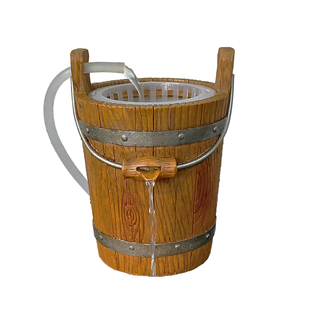 树脂材质仿木桶水循环花盆鱼缸造景鱼池水缸古法养鱼循环水绿植盆