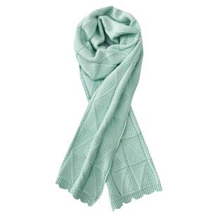 东润莲原创 全棉针织围巾秋冬加厚围巾防寒护颈椎男女通用 不静电