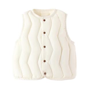 babylove宝宝羽绒马甲冬季保暖纯色百搭外套轻薄白鸭绒婴幼儿背心