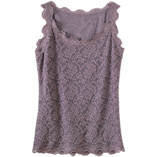 好看的蕾丝小背心女打底衫百搭无袖内搭立体钩花网纱内衬薄上衣女