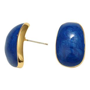 Exhibition/览物馆复古蓝耳钉港风简约气质个性轻奢耳夹无耳洞女