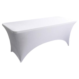 弹力桌套鸡尾酒长方吧台套弹性桌布会议婚庆宴会桌罩白色定制logo