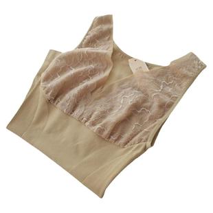 塞德纳6953V领无袖无缝美体背心显瘦紧身束身内衣蕾丝边打底衣女