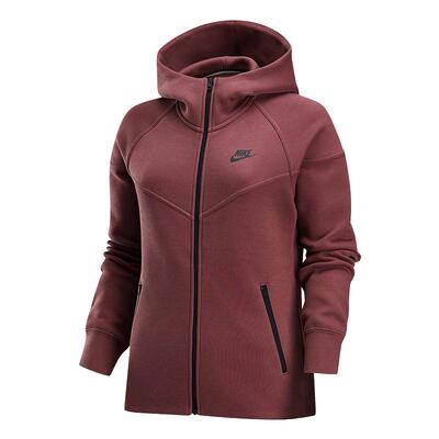 NIKE耐克女外套红色卫衣冬季新款运动训练休闲连帽夹克FB8339-218