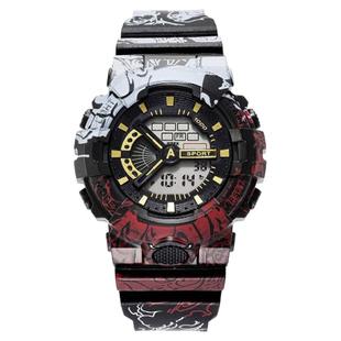 海贼涂鸦电子手表男防水夜光中小学生防水电子表女韩版运动手表