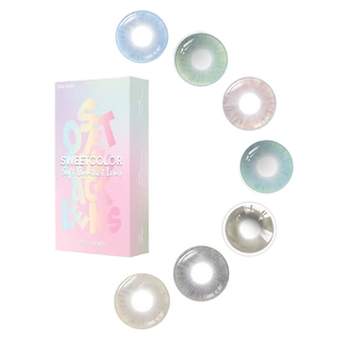 SweetColor美瞳半年抛1片幻境无锁边冰河天使水色秘境蓝隐形眼镜