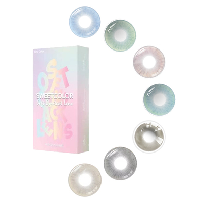 SweetColor美瞳半年抛1片幻境无锁边冰河天使水色秘境蓝隐形眼镜