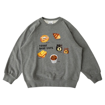 iaiammo | 原创「抗菌加绒」数码印小熊早餐面包男女儿童装卫衣