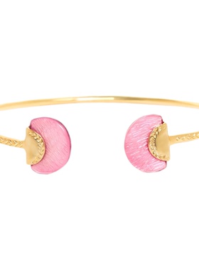 法国品牌Franck Herval蕾娜系列开口手镯别致优雅简约粉色首饰