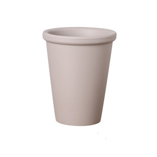 陶土国际细边瘦高圆形摩卡色花盆琴叶榕绿萝多肉高矮盆带托盘包邮