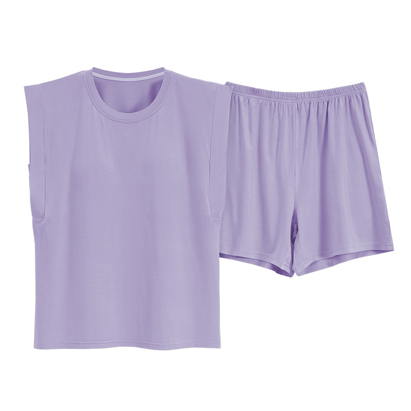 帕兰朵睡衣女士夏季夏款莫代尔冰丝背心无袖家居服夏天薄款带胸垫