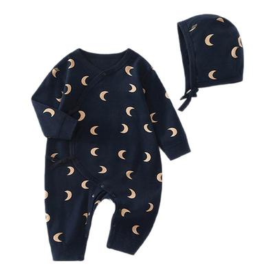 ins风新生婴儿衣服春秋新生儿连体衣满月宝宝蝴蝶衣59码哈衣爬服