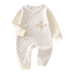 木植新生儿系绳连体衣婴儿纯棉哈衣连身衣宝宝蝴蝶衣A类2025款